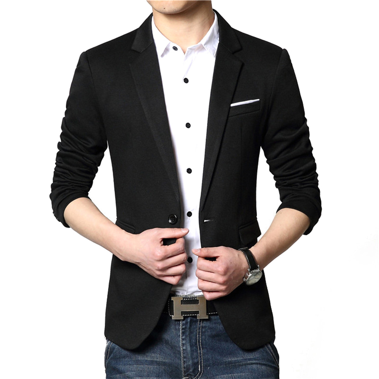 New Men Blazer Fashion Luxury Woolen ...